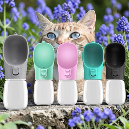 AquaPaw™ — Gourde Voyage Anti-Fuite Chien & Chat avec Bol Intégré