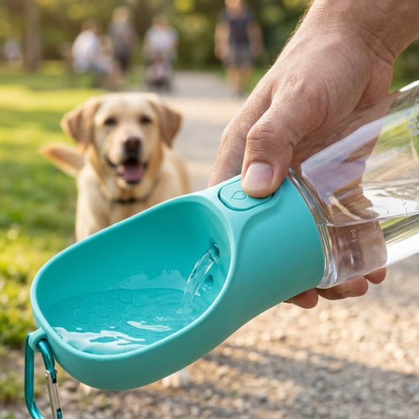AquaPaw™ — Gourde voyage anti-fuite avec bol intégré